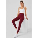Exit Collection Kadın Spor Bordo Tayt - Düz Kadın Tayt Uzun Regular Normal Bel - XL