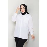 Exit Collection Kadın Terikoton Boyfriend Tesettür Gömlek - 40 - Beyaz