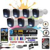 EXİTCAM 7 Kameralı Full HD Sesli AHD Güvenlik Seti – 8 Kanal DVR, 320 GB HDD, Renkli Gece Görüşü, Yüz ve Araç Algılama, IP66