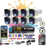 EXİTCAM 8 Kameralı Full HD Sesli AHD Güvenlik Seti – 8 Kanal DVR, 320 GB HDD, Renkli Gece Görüşü, Yüz ve Araç Algılama