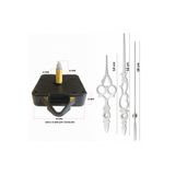 EXİZ TİCARET Askılı 22 mm Şaft Akar Sessiz Duvar Saati Mekanizması -Metal akrep-yelkovan-saniye-Model 81