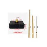 EXİZ TİCARET Saat Mekanizması 1. Sınıf Akar Sessiz Saat Mekanizması 16 Mm Şaft Askısız 3d Saatlerle Uyumlu Gold