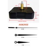 EXİZ TİCARET Saat Mekanizması,quartz Akar Saat Mekanizması 22 Mm Ve Seti (AKREP - YELKOVAN - SANİYE) Askısız