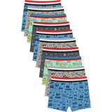 Exlove 10'lu Erkek Çocuk Boxer Pamuklu - Siyah - Lacivert - Bordo - Gri - Füme - 6 - 7 Yaş