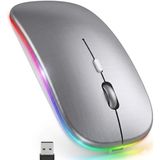 Exonix Çift Modlu Kablosuz Bluetooth Mouse Rgb Ledli Şarj Edilebilir Sessiz Tıklama Ergonomik - Uzay Grisi