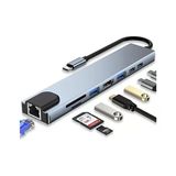 Exonix Macbook Pro Air Usb Type-C Hub Dönüştürücü Çevirici Çoklayıcı Usb Hdmı Micro Sd 8 Girişli