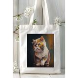 Exotic Shorthair Kedi Baskılı Bez Çanta Omuz Çantası Kişiye Özel Model 1