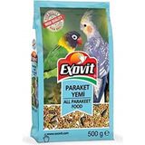 Exovit Exovit-Exovit Paraket Kuşu Yemi 500 gr Vitaminli Papağan Yemi