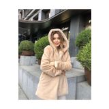 Explora Peluş Kapşonlu Yumoş Kürk Kaban