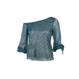 Explosion Tek Omuz Oversize Metalik Bluz - 3/4 Kol