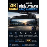 Expotech 4K Dikiz Ayna Araç Kamerası Ön Arka Çift Kameralı WiFi Dokunmatik Mirror Dash Cam X-CR57DVR - Beyaz