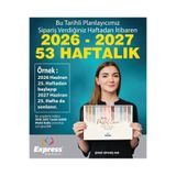 Express 2026-2027 Takvim A4 Ebat 53 Haftalık Planlayıcı Pastel Love