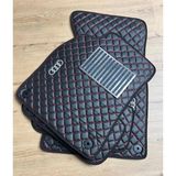 Expresstr Oto Deri Paspas Seti Audi A4 Serisi Modelleri Uyumlu Sline Sport Kaymaz & Şık Tasarım - Audi A4 B8 2008-2015 - Siyah - Kırmızı