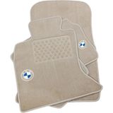 ExpressTr Oto Halı Paspas Seti Bmw 3 Serisi Modelleri Uyumlu Sline Sport Kaymaz & Şık Tasarım - BMW 3 E46 Compact 2001-2005 - Bej