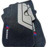 ExpressTr Oto Halı Paspas Seti Bmw X3 Serisi Modelleri Uyumlu Sline Sport Kaymaz & Şık Tasarım - BMW X3 F25 2011-2017 - Siyah - Gri