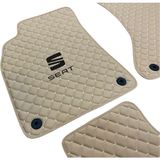 Expresstr Oto Halı Paspas Seti Seat Leon Serisi Modelleri Uyumlu Sport Kaymaz & Şık Tasarım - Seat Leon 2006-2012 - Siyah - Bej
