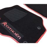 ExpressTr Oto Paspas Seti Citroen C4 Serisi Modelleri Uyumlu Sport Kaymaz & Şık Tasarım - Citroen C4 Picasso 2013-2022 - Siyah - Kırmızı