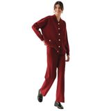 Exquise Bağcıklı Regular Triko Pantolon, M, E25K05126001, Vişne, Kadın