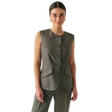 Exquise Balıksırtı Desenli Bisiklet Yaka Astarlı Slim Fit Cepli Yelek, 38, Balıksırtı Desenli Bisiklet Yaka Astarlı Slim Fit Cepli Yelek, Duman, Kadın