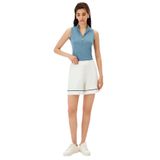 Exquise Beli Lastikli Şerit Detaylı Kısa Regular Örme Şort, M, regular-orme-sort-a24k04179001, Ekru, Kadın