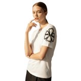 Exquise Bisiklet Yaka Kolu Nakışlı Regular Örme Tişört, S, A25Y05276016, Beyaz, Kadın
