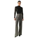 Exquise Boğazlı Drapeli Uzun Kollu Slim Fit Tül Bluz, SİYAH, XS