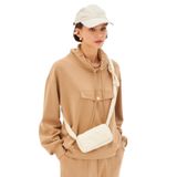 Exquise Cep Görünümlü Rahat Kalıp Örme Sweatshirt, M, sahte-cep-gorunumlu-a24k04175012, Camel, kadın