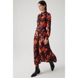 Exquise Çiçek Desenli Regular Midi Elbise, Çok Renkli, 34