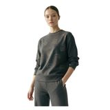 Exquise Desenli Taş İşlemeli Regular Uzun Kol Sweatshirt, L, E25K05175002, Antrasit, kadın