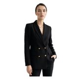 Exquise Düğme Detaylı Blazer Ceket, 42, E25K05105020, Siyah, Kadın