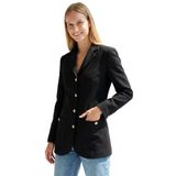 Exquise Düğmeli Uzun Kollu Blazer Ceket, 36, E25K05105018, Siyah, Kadın