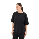Exquise Düz Kesim Oversize Örme Tişört, M, oversize-orme-tisort-a24k04176006, Siyah, Kadın