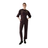 Exquise Düz Kesim Regular Kahverengi Pantolon, XS, duz-kesim-regular-pantolon-e24k04165002, Kahve, Kadın