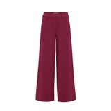 Exquise Geniş Paça Yüksek Bel Cepli Dokuma Pantolon, 40, E25K05110015, Vişne, Kadın