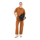 Exquise Gold Düğmeli Yan Cep Detaylı Regular Örme Kargo Pantolon, M, gold-dugmeli-orme-pantolon-a24k04165012, Camel, Kadın