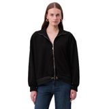 Exquise Gold Fermuarlı Paraşüt Kumaşlı Regular Örme Sweatshirt, M, fermuarli-orme-sweatshirt-a24k04175004, Siyah, kadın