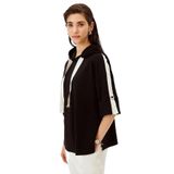 Exquise Grogren Detaylı Kapüşonlu Truvakar Kol Rahat Kalıp Örme Sweatshirt, L, kapusonlu-orme-sweatshirt-a24k04175034, Siyah, kadın