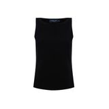 Exquise Kayık Yaka Kolsuz Slim Fit Örme Siyah Bluz, SİYAH, XS