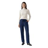 Exquise Lastikli Bel Bağcıklı Regular Pantolon, 36, E25K05110017, Lacivert, Kadın