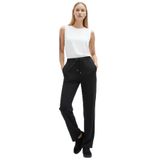 Exquise Lastikli Bel Bağcıklı Regular Pantolon, 36, E25K05110017, Siyah, Kadın