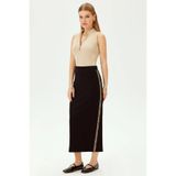 Exquise Midi Regular Rahat Kalıp Örme Etek Siyah-Leopar, XL, midi-regular-orme-etek-a24k04166002, Siyah-Leopar, Kadın