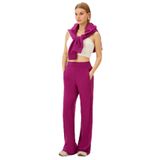 Exquise Pamuklu Rahat Kesim Örme Pantolon, L, rahat-kesim-orme-pantolon-a24k04165020, Fuşya, Kadın
