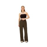 Exquise Pamuklu Rahat Kesim Örme Pantolon, S, rahat-kesim-orme-pantolon-a24k04165020, Haki, Kadın