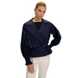 Exquise Pamuklu Trençkot, 40, E25K05105003, Lacivert, Kadın