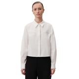 Exquise Pamuklu Uzun Kol Kristal Taşlı Slim Fit Gömlek, 40, E25K05108020, Kemik, Kadın