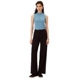 Exquise Pileli Düz Kesim Rahat Kalıp Örme Pantolon, M, antrasit-orme-pantolon-a24k04165009, Siyah, Kadın