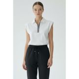 Exquise Polo Yaka Kolsuz Regular Örme Tişört, M, A25Y05276011, Beyaz, Kadın