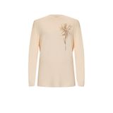 Exquise Pul Payet İşlemeli Uzun Kollu Regular Örme Sweatshirt, S, E25K05173003, Krem, kadın