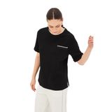 Exquise Ribana Detaylı Bisiklet Yaka Regular Örme Tişört, M, bisiklet-yaka-orme-tisort-a24k04176004, Siyah, Kadın