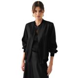 Exquise Saten Ceket, 34, E25K05105006, Siyah, Kadın
